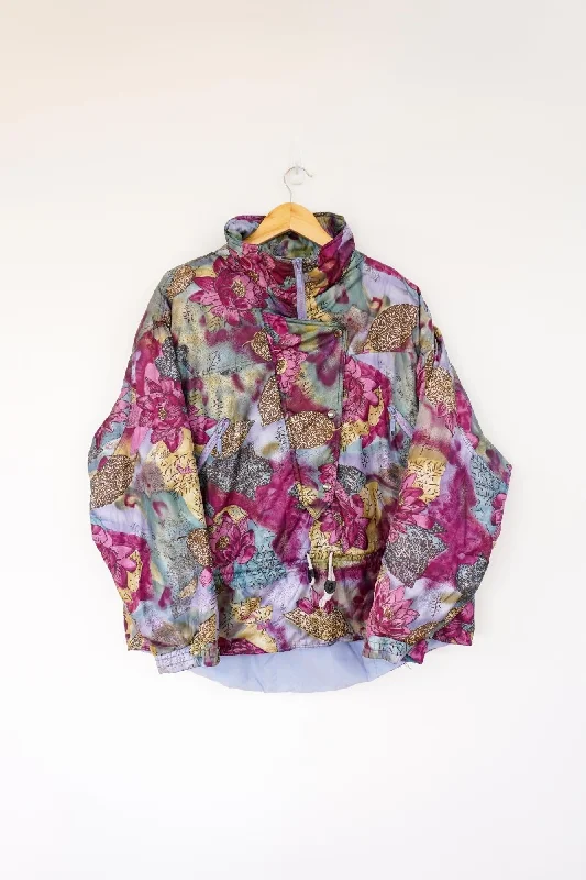 Etirel Floral Vintage Ski Jacket Insulated Jacket Fitted Jacket Loose Jacket