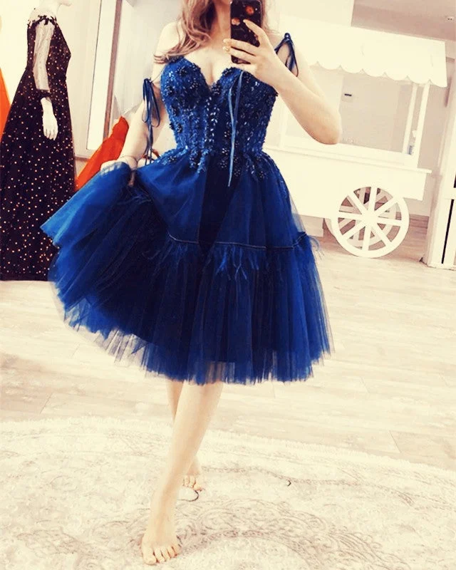 Lace Corset Homecoming Dresses Sweetheart Tulle Ruffles
