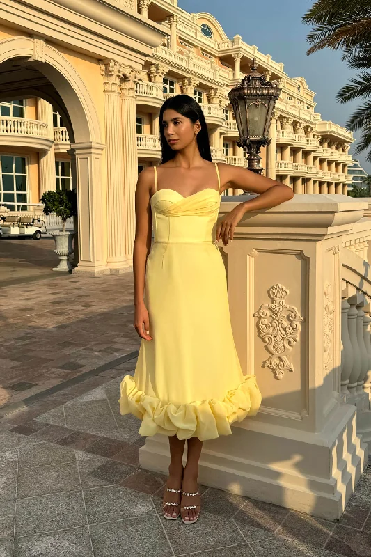 Draped Bodice Bottom Flounced Bustier Dress