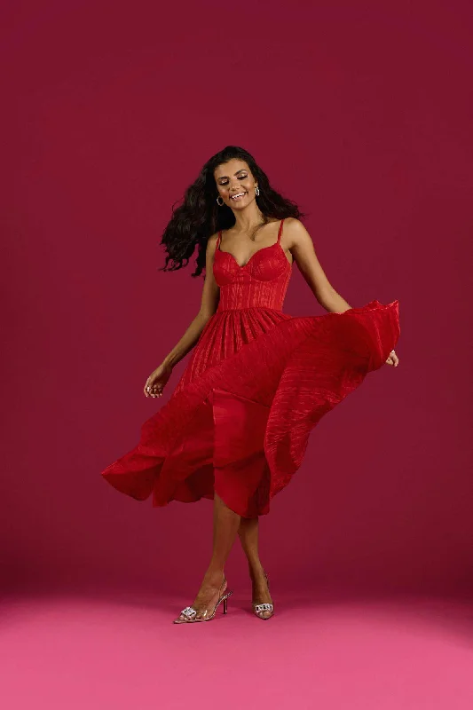 Bustier Flare Vneck Dress