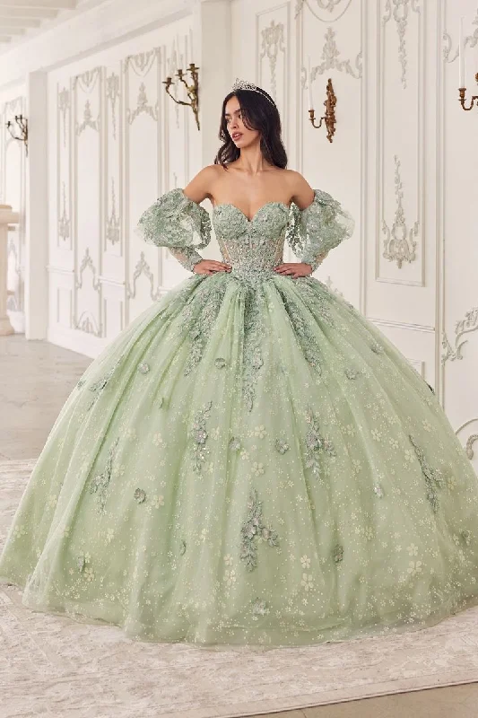 Cinderella Divine -15722 Strapless Lace Quinceanera Ball Gown