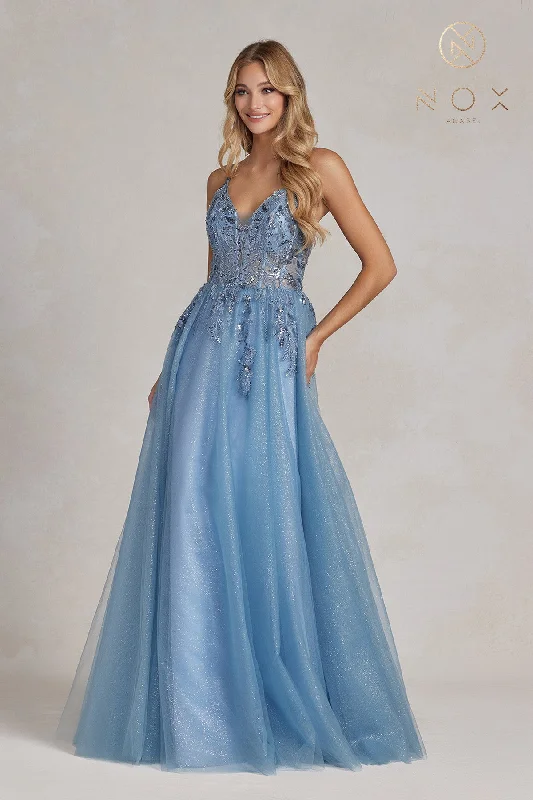 Glittered Tulle Prom Dress By Nox Anabel -E1125