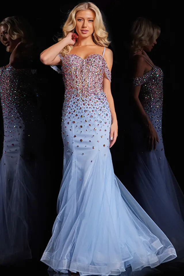 Jovani -36730 Beaded Bodice Sweetheart Corset Prom Gown