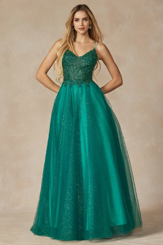 JULIET 268 Embroidered Sparkle Tulle and Stones Accents Ball Gown