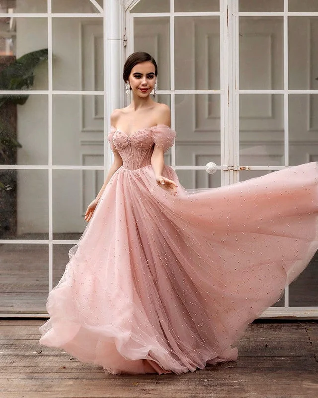 Pink A-line Tulle Corset Dress