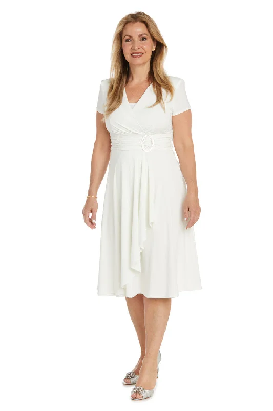 R&M Richards 1709 Short Mother of the Bride Cocktail Knee Length Dress