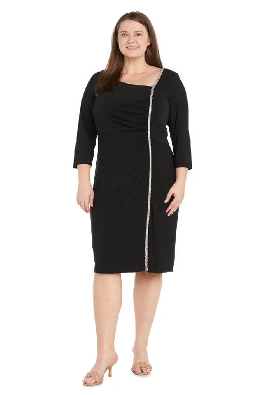 R&M Richards 2635W Short Fitted Plus Size Cocktail Knee Length Dress