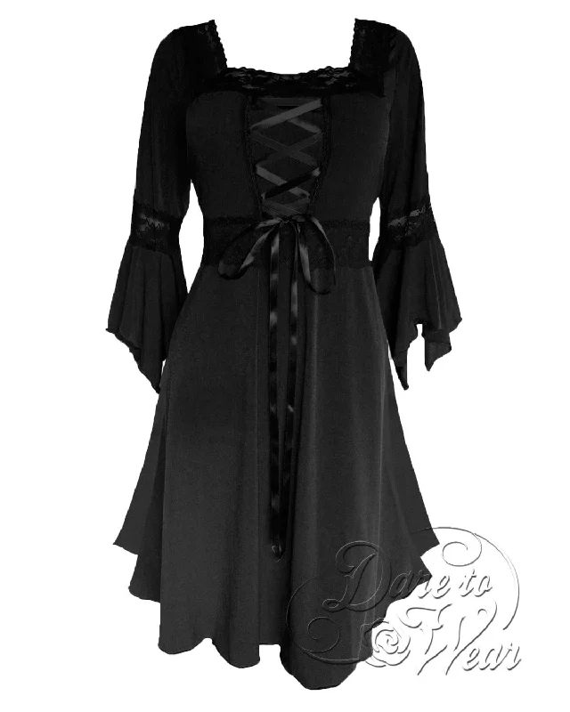 Renaissance in Black | Dark Raven Victorian Gothic Corset Dress