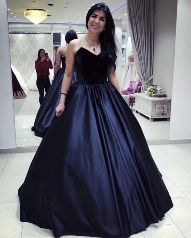 Velvet Corset Floor Length Ball Gowns Prom Dresses